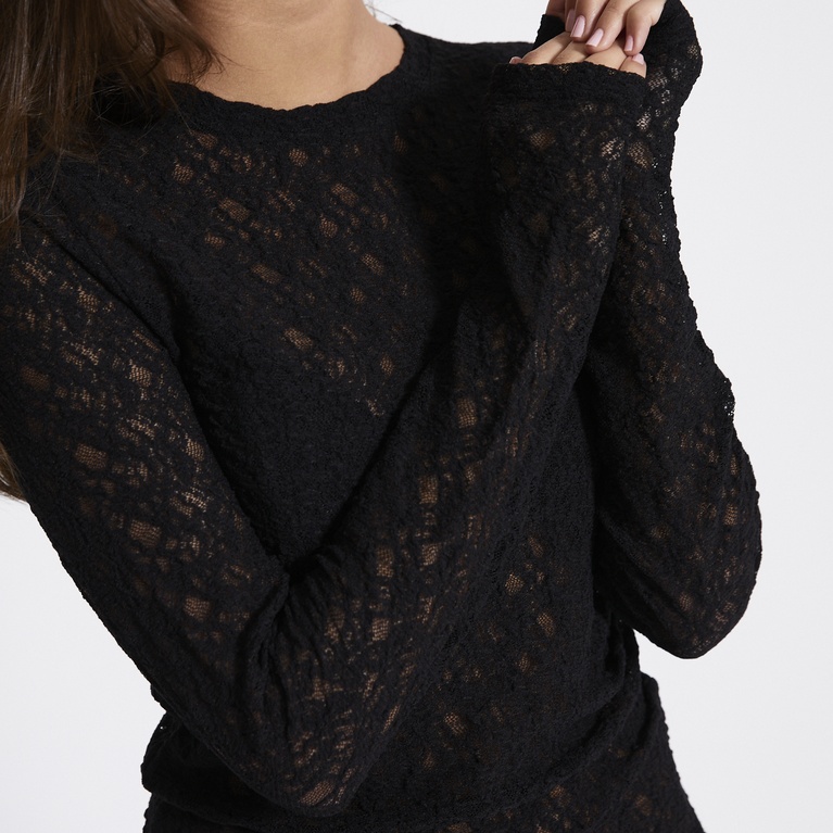 Long sleeve lace top "Lacey" Black